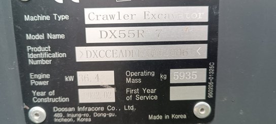 Crawler excavator Doosan DX55R-7 - 12